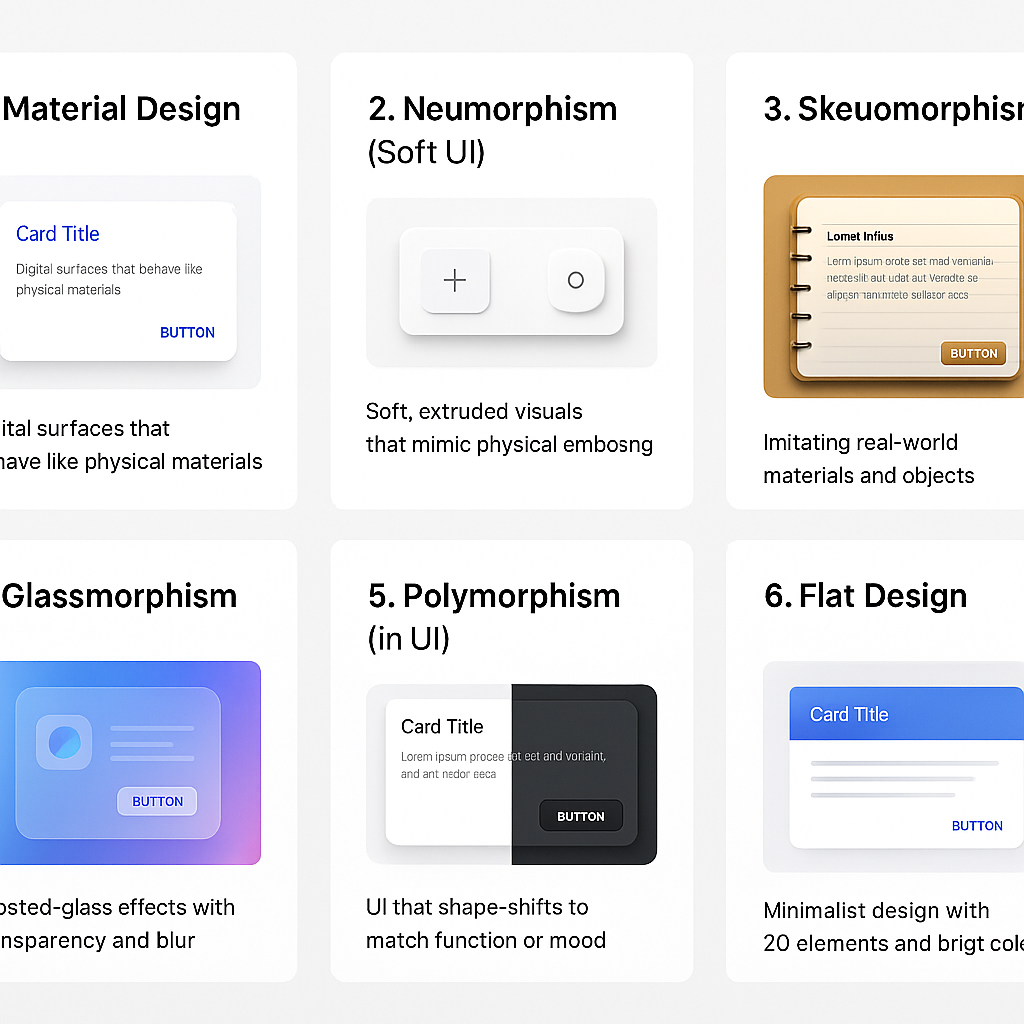 Exploring Modern UI Design Styles: From Material to Polymorphism